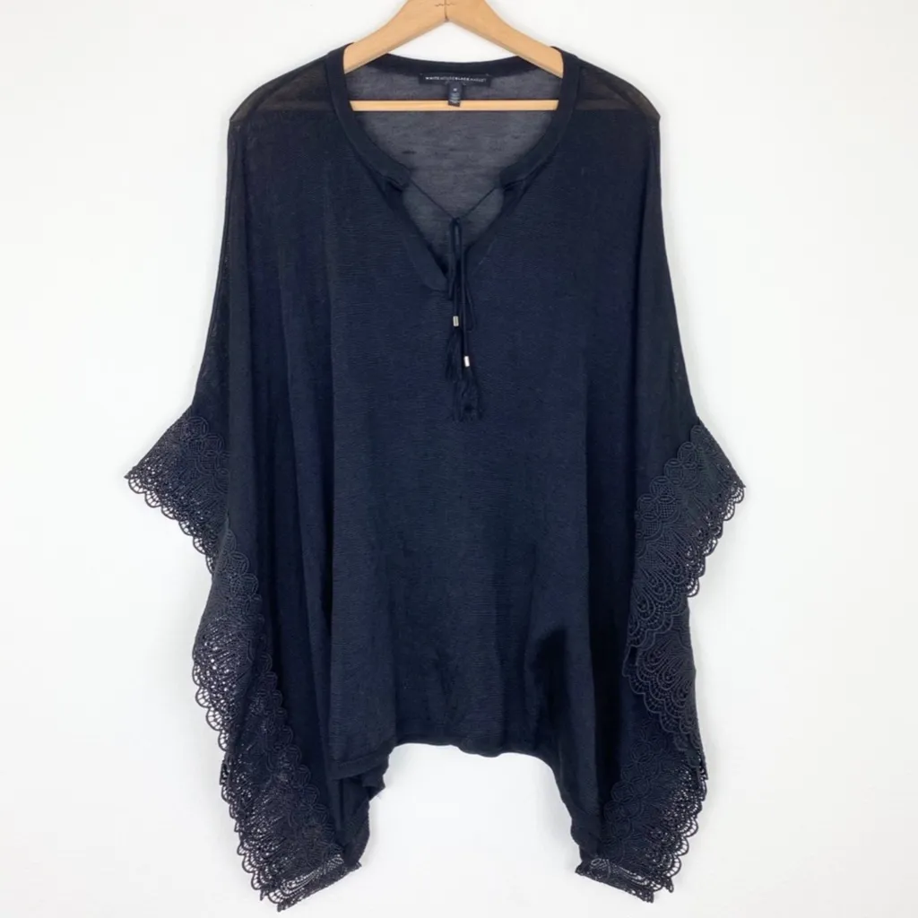 WHBM Butterly Lace Pullover Sweater in black size xs - Image 6