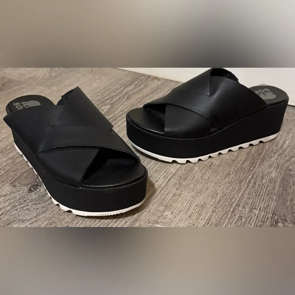 Sorel  Cameron Flatform Wedge Platform Mule | Sandals | Slides - Image 2