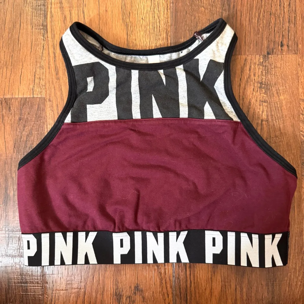 PINK VICTORIA’S SECRET racerback sports bra, size M - Image 2