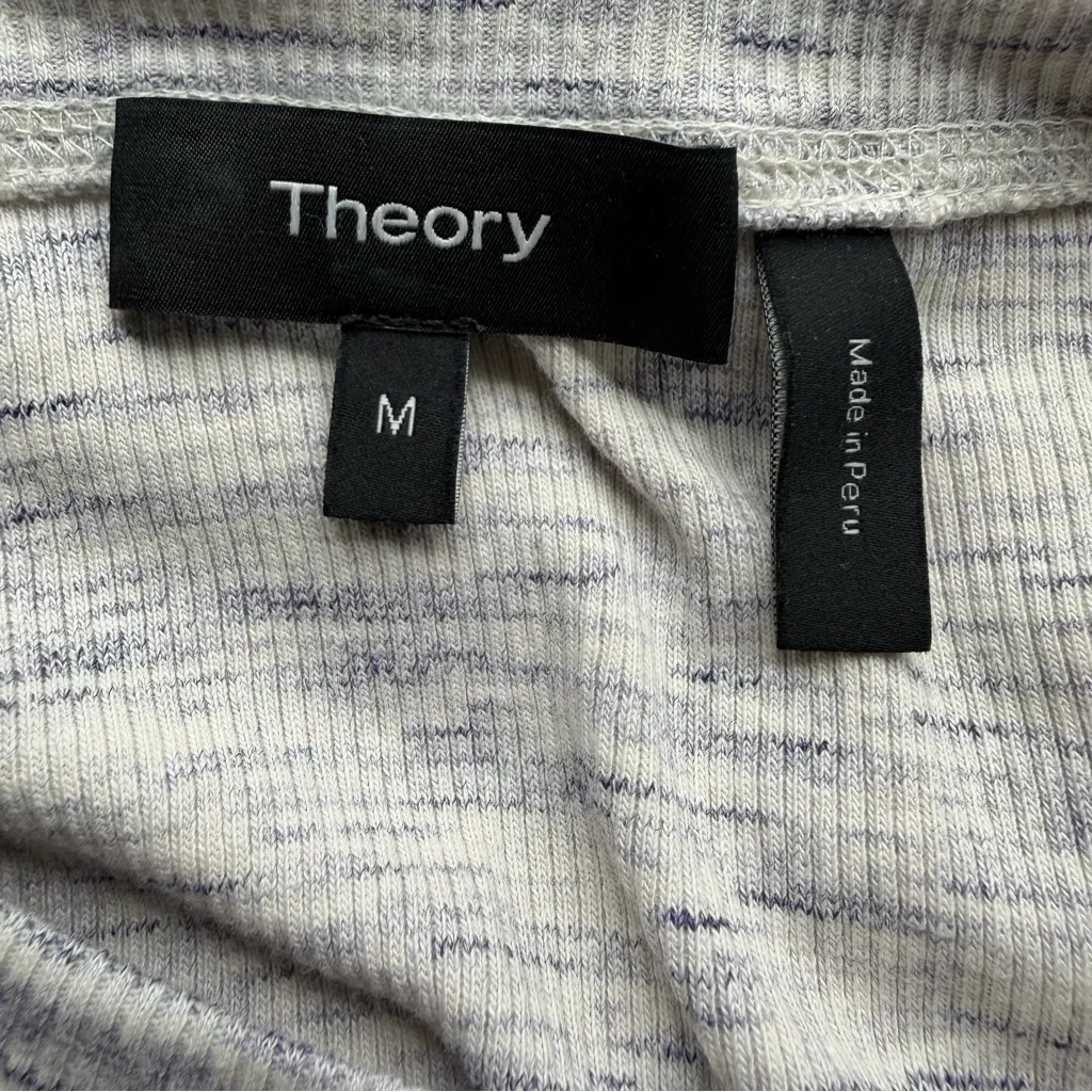 Theory Cherry B3 Sterling Rib Short Sleeve Dress size Medium ribbed pullover - Image 7