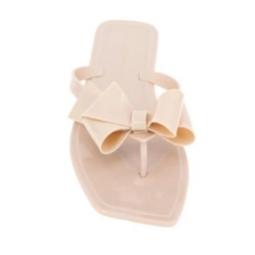 BCBGeneration Beige LIMA Jelly Bow Sandals Flat Flip flop Size 9 - Image 2