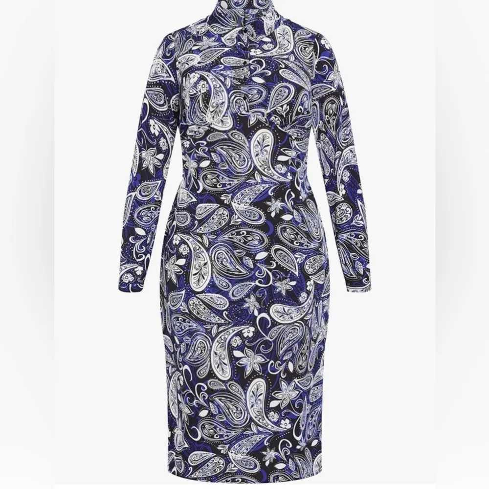 NEW Avenue Store Blue Plus Size Midi Dress Georgia 16 - Image 3