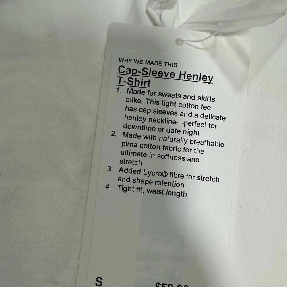 Lululemon  Athletica Cap-Sleeve Henley T-Shirt - Image 3