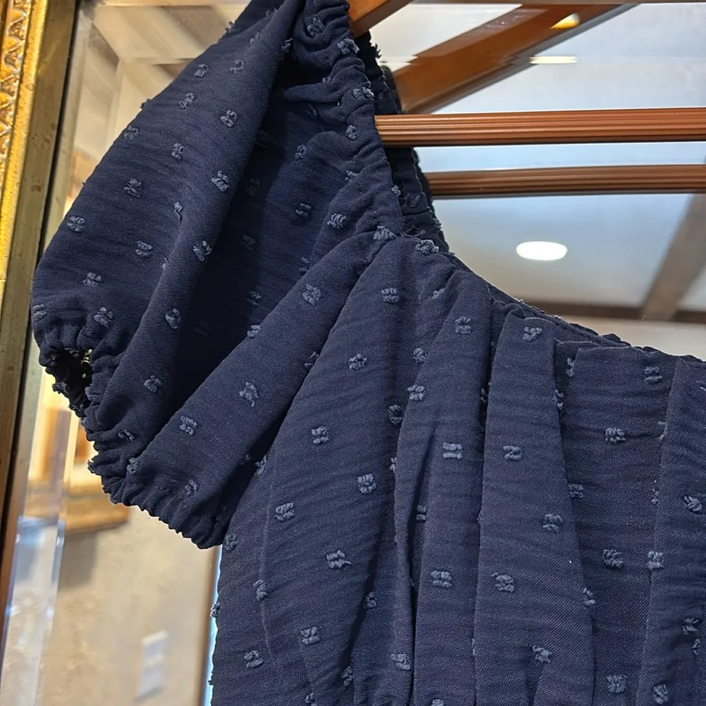 City Triangles Navy Blue Swiss Dot Mini Dress - Size 1 - Image 2