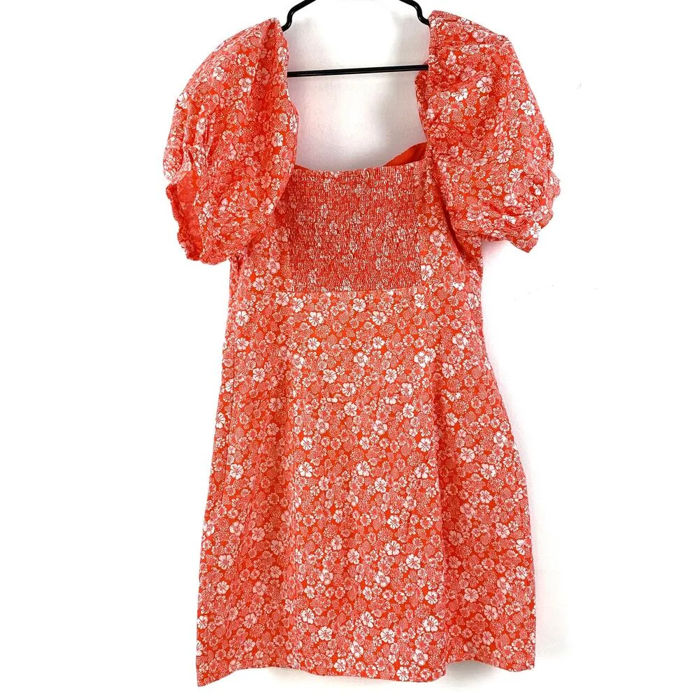 Anthropologie Forever That Girl 100% Cotton Floral Puff-Sleeved Mini Dress - Image 7