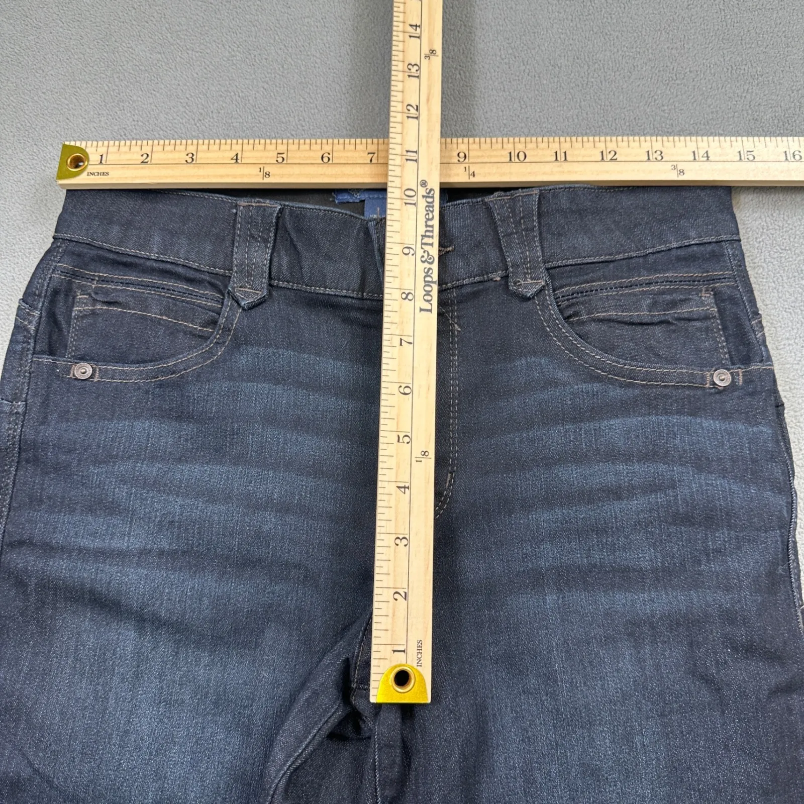 Democracy Jeans Womens 8 Blue "Ab"solution Dark Wash Mid Rise Skinny Denim - Image 3