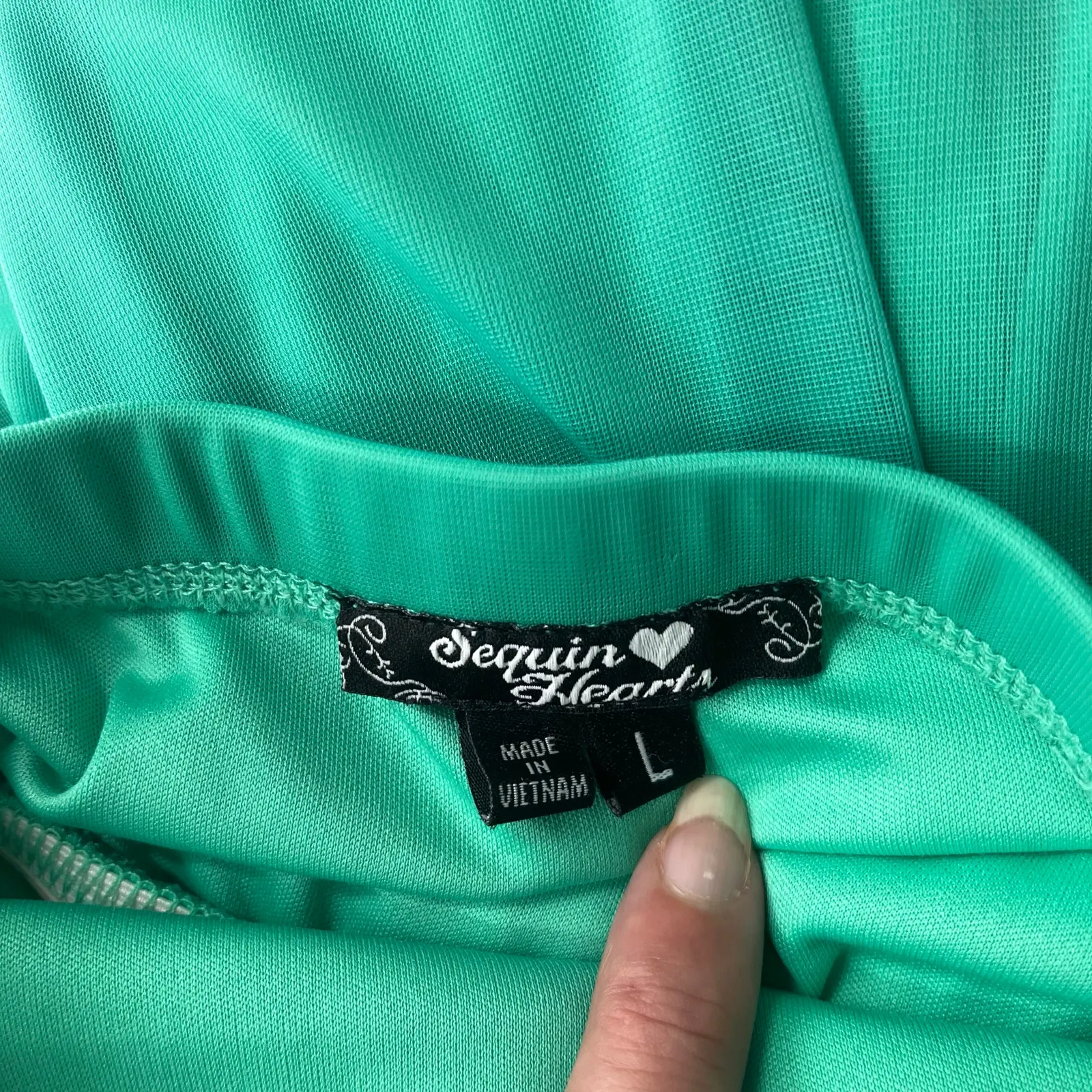 Y2K Sequin Hearts One Strap Babydoll Dress Sz L Hoco Floral Coquette Romantic - Image 10