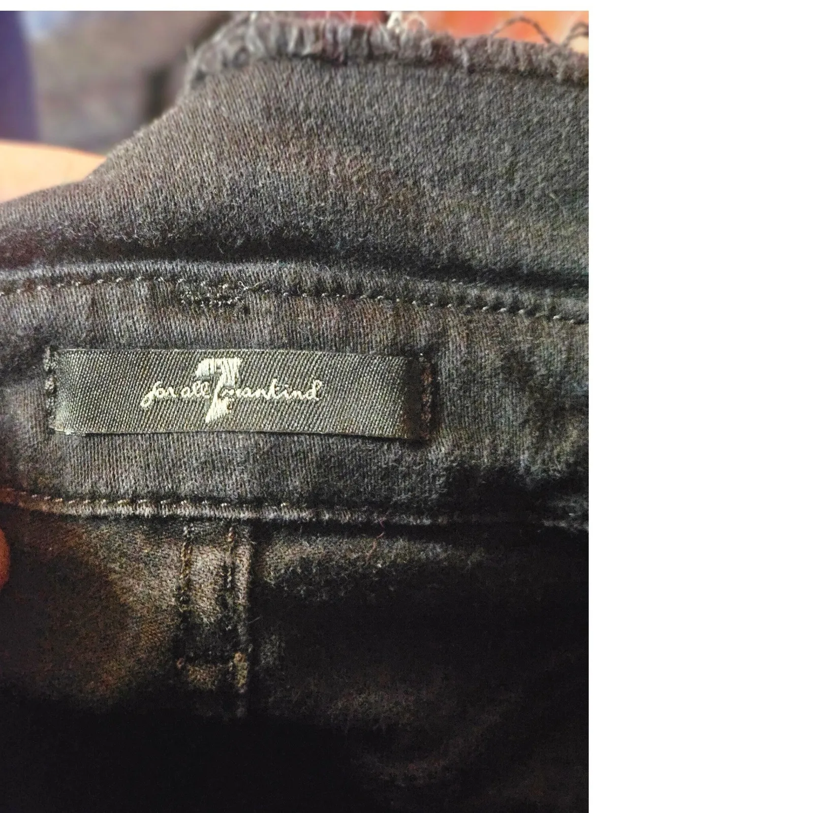 7 For All Mankind Black Denim Paperbag Waist Jeans Size 28 - Image 4