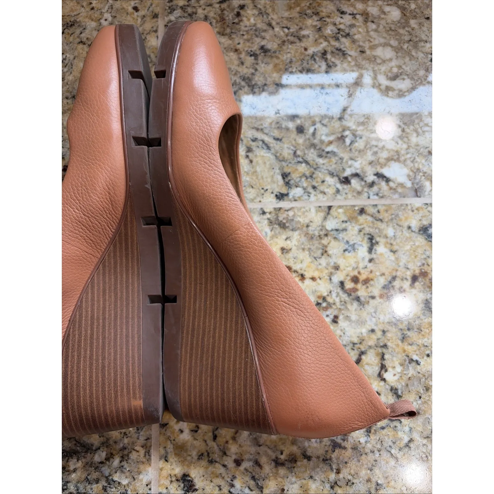 Betabrand Hazel Brown Leather All Weather Wedges Shoes Womens 10.5M - Image 6