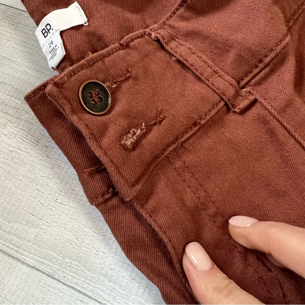 BP Brown Flare Patch Pocket Jeans Size 29 Rust Y2K Stretch - Image 6
