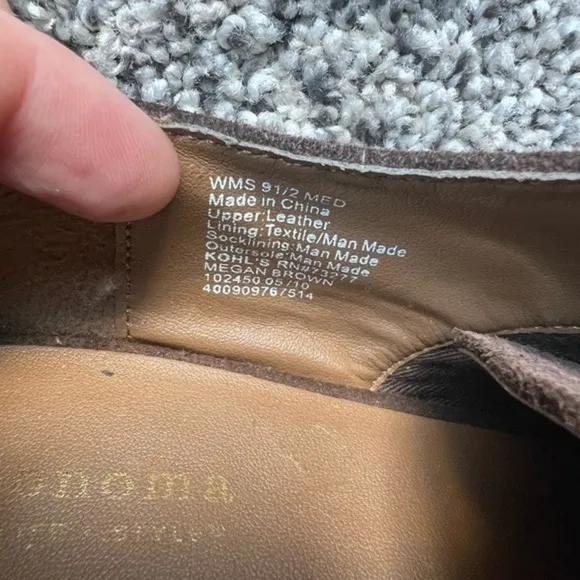 Sonoma Womens Shoelace Boots Shoes Upper‎ Leather Brown Size 9.5W - Image 5