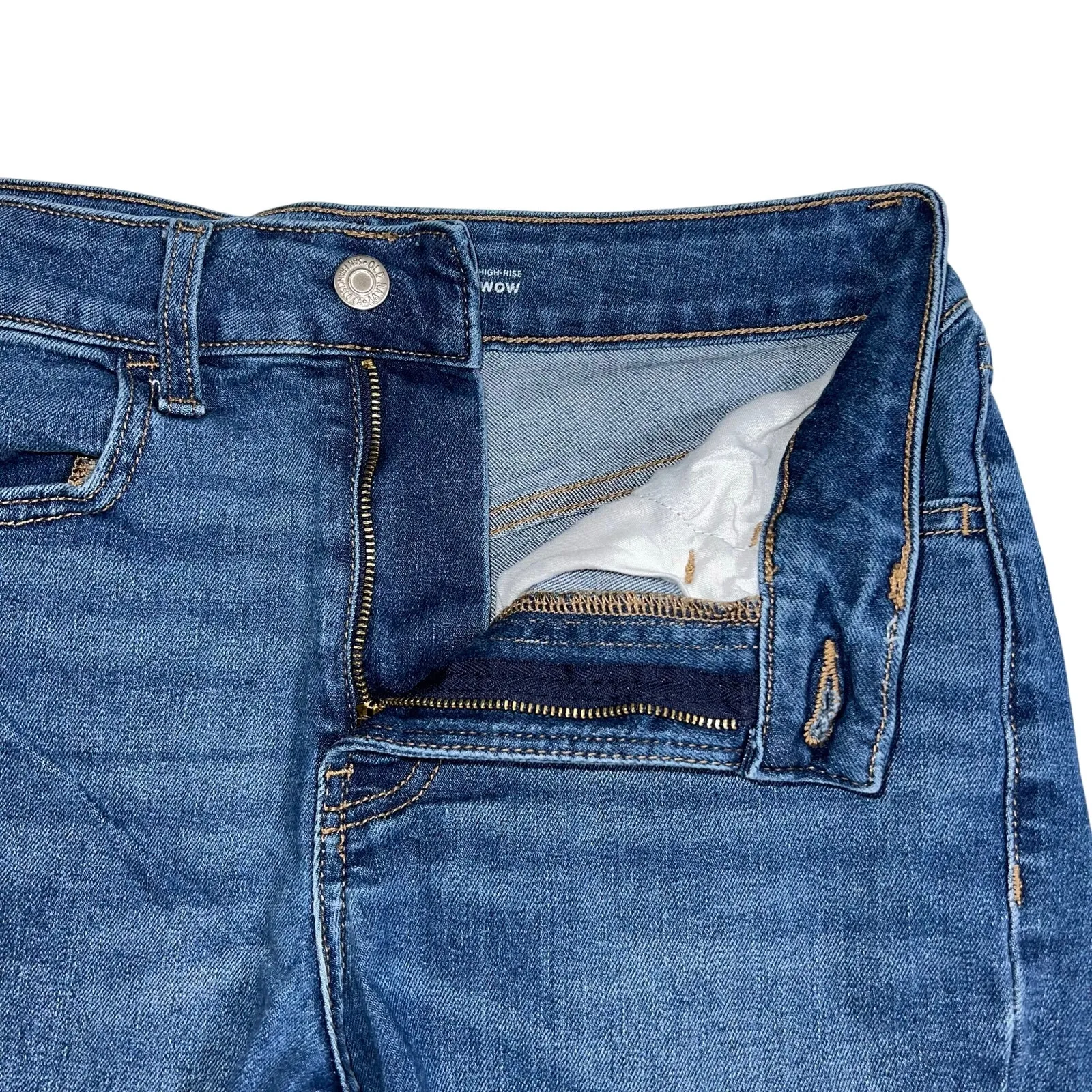 Old Navy Womens Denim Blue Jean Shorts High Rise WOW Fit Stretchy Size 2 - Image 3