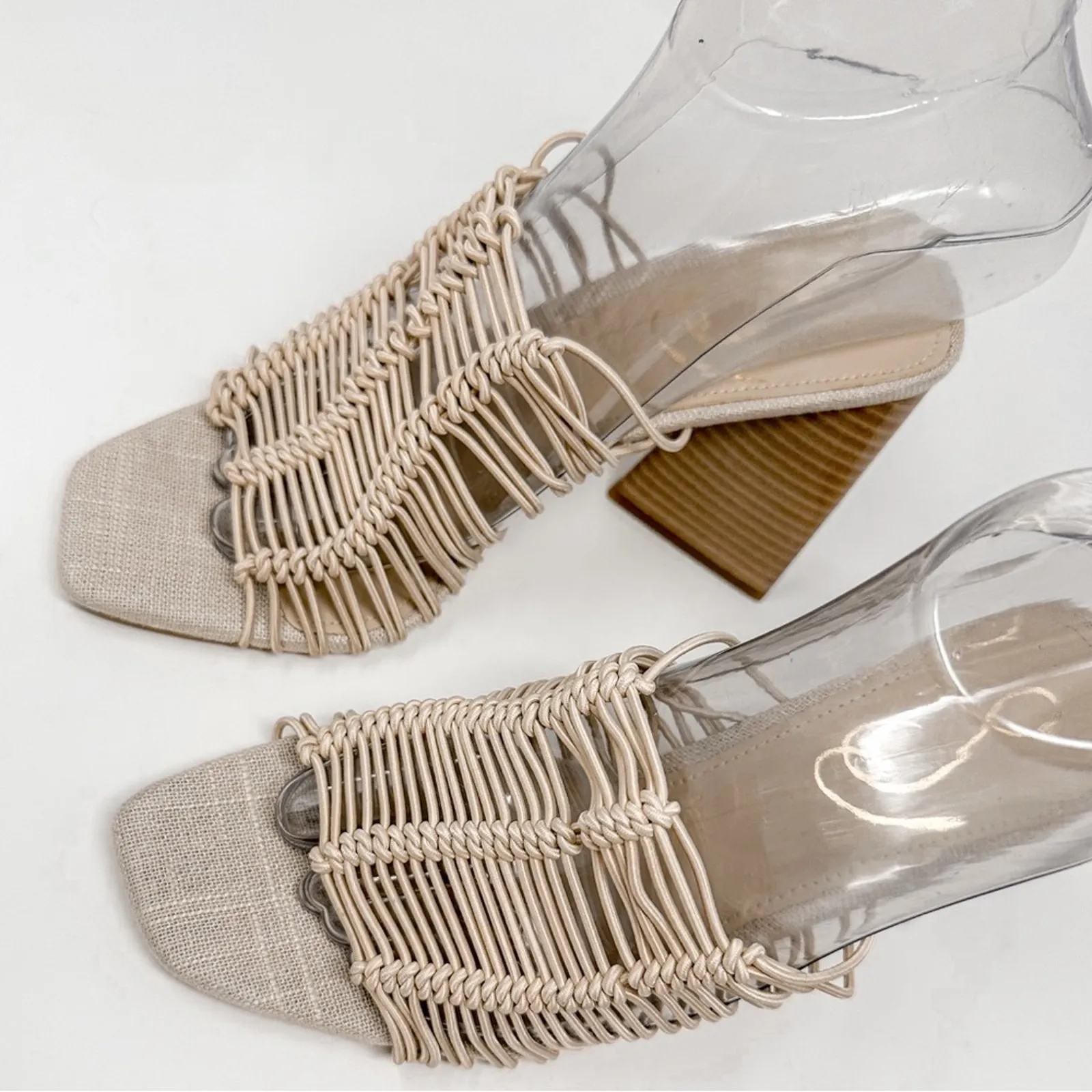 Sam Edelman Laurette Cream Block Heel Slip On Sandals, NEW, Size 5.5 MSRP $140 - Image 3