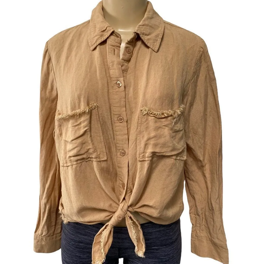 Show Me Your‎ MuMu ‘Marcella’ linen button down Shirt C23 - Image 5