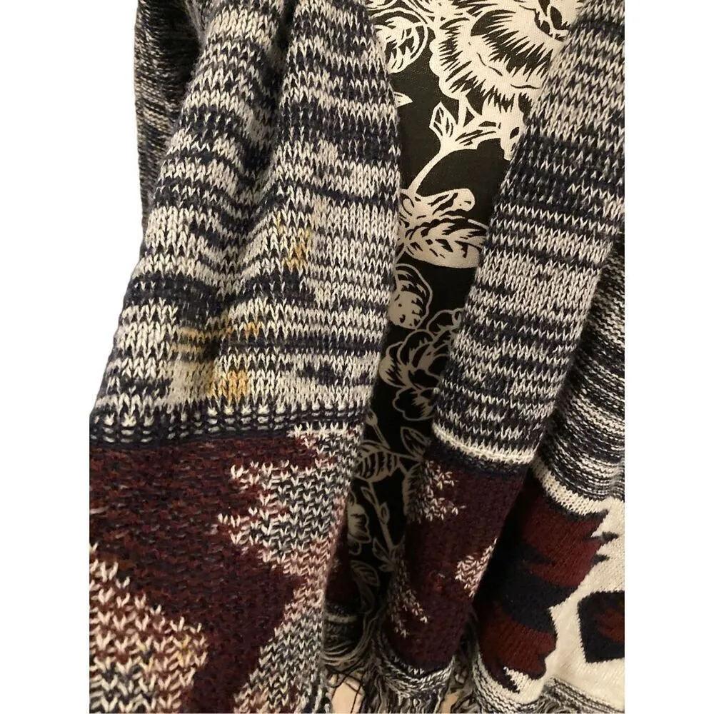 Arizona Jeans Fringe Cardigan Sweater Boho Bohemian Aztec Hippie - Image 6