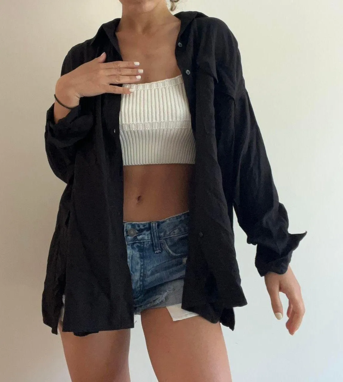 Max Studio Black Button Up Shirt NWT - Image 8