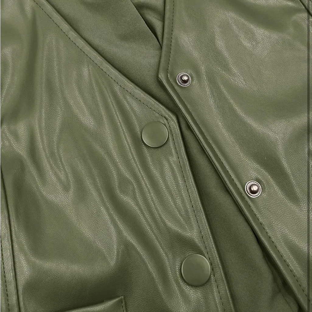 Women's Button Up Sleeveless Vest V - Image 4