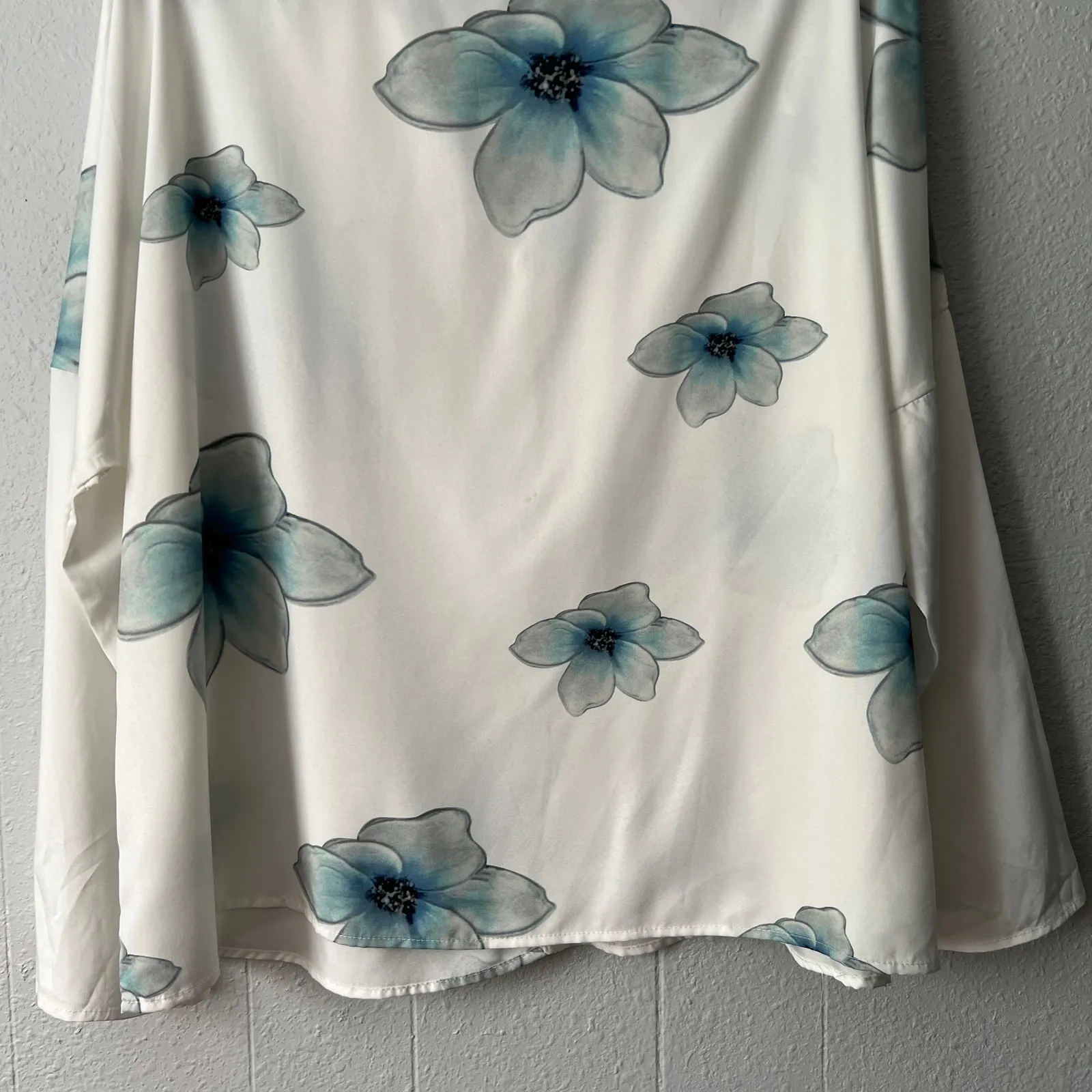 Miss Look Floral Top Womens Large Mature Modest Art Lightweight Career Workwear White - Image 8