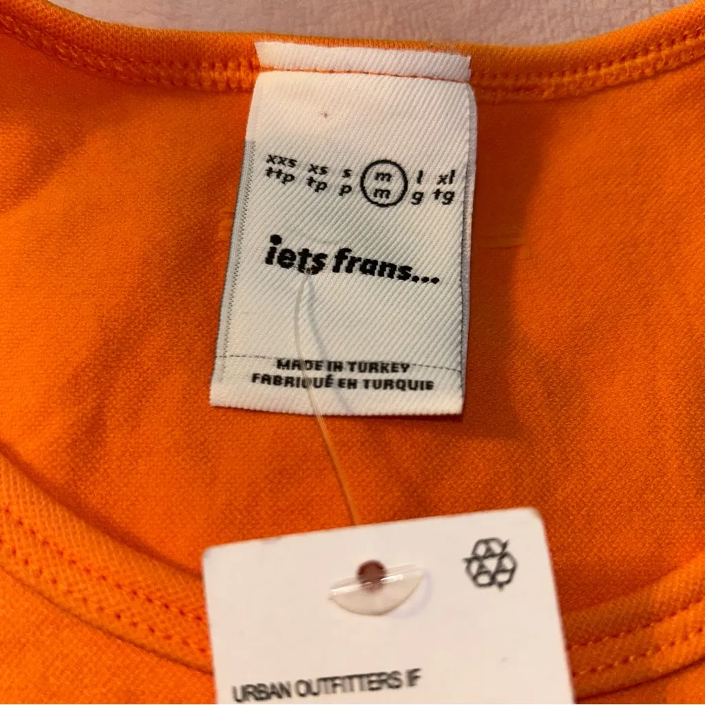 Urban Outfitters iets frans orange sleeveless mini dress bodycon cutouts size M Size M - Image 5