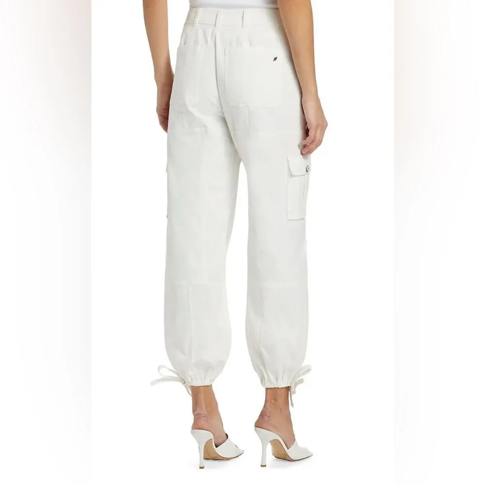 CINQ À SEPT Zola Cotton Cargo Pants White Size 12 - Image 6