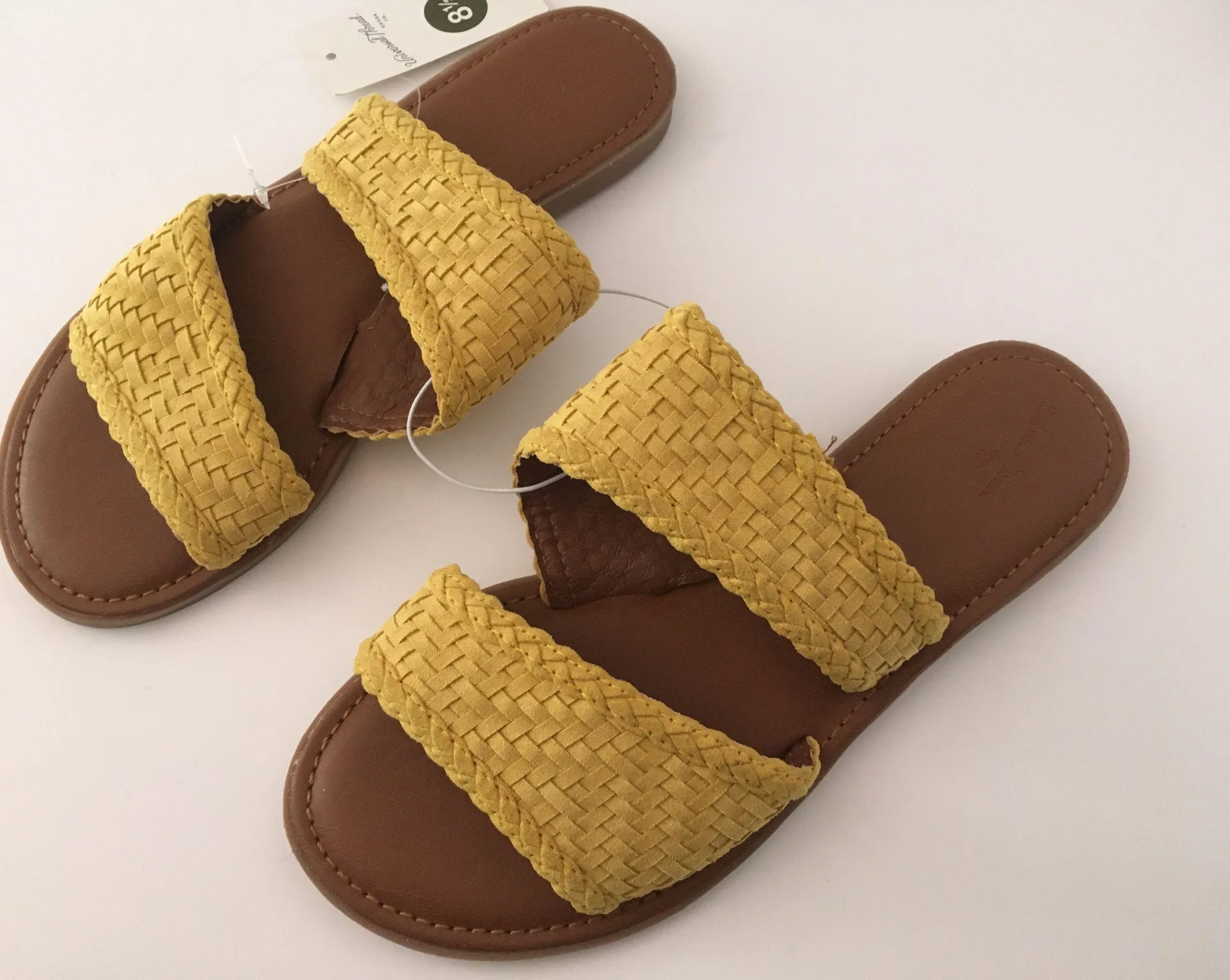 Yellow Woven Sandals, Size 8 1/2 - Image 3