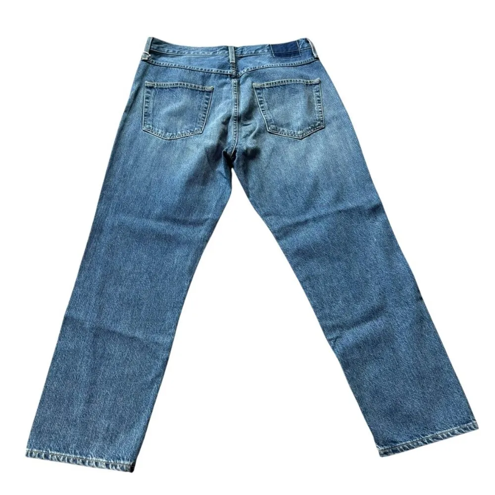 AMO Loverboy Twist High Rise Relaxed Twist Denim Size 31 NWT Blue - Image 2