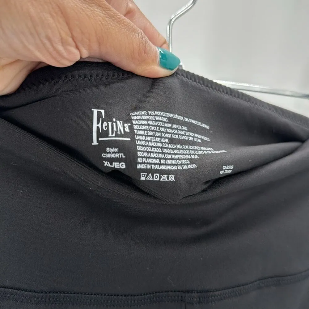 Felina high waisted full length black leggings casual athleisure layer sz XL - Image 4