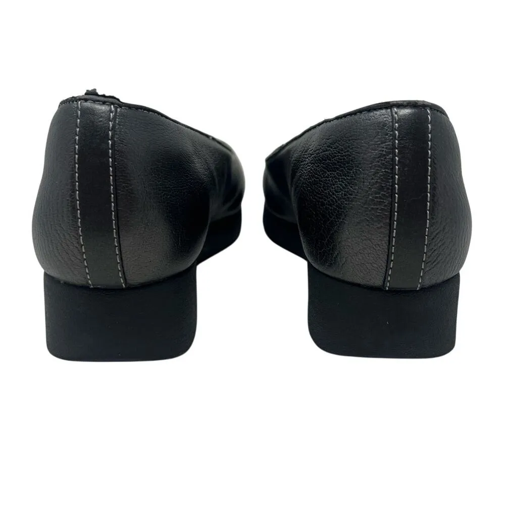 Clarks Daelyn Towne Leather Slip On Platform Flat in Metallic Brown/Gray 8 - Image 4