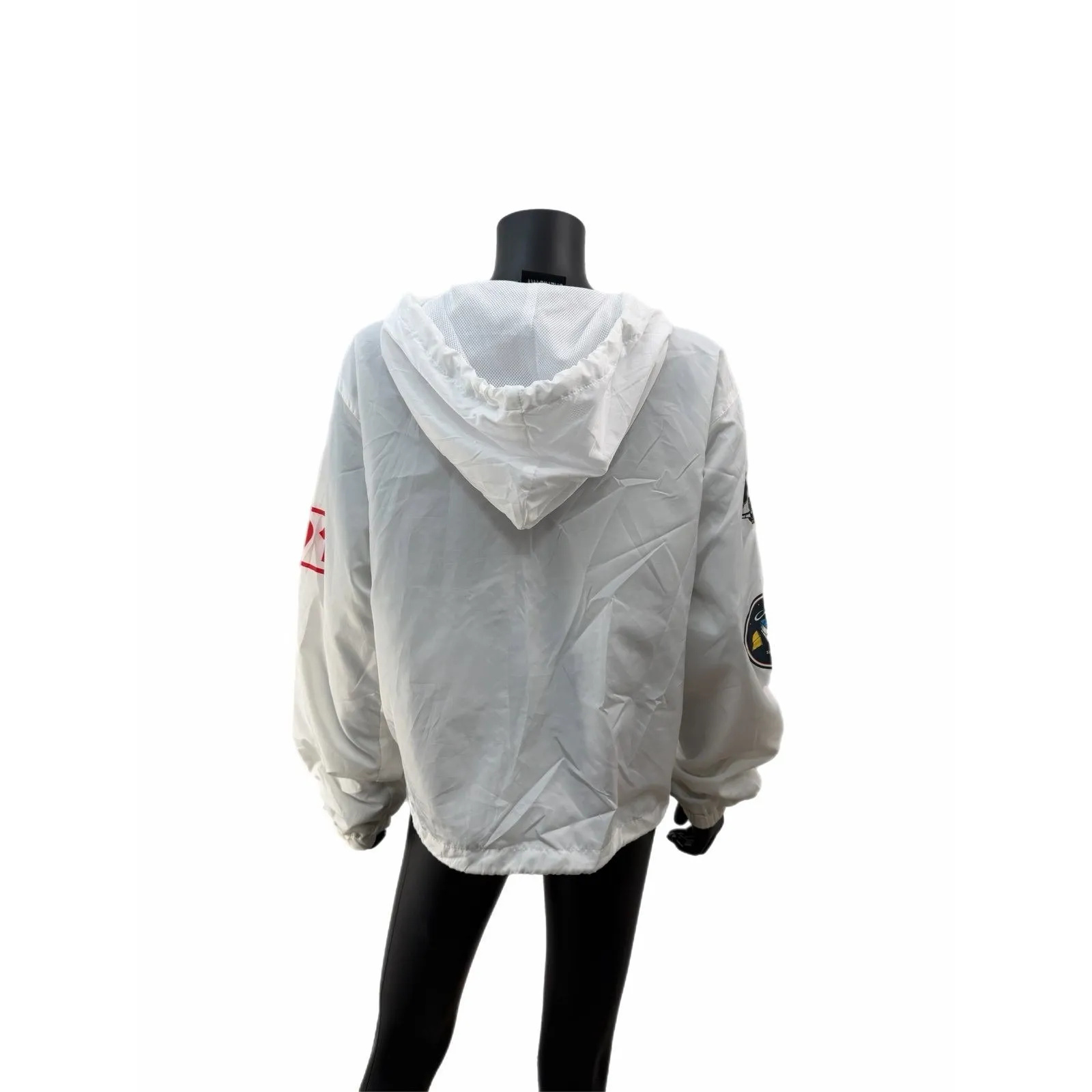 NASA Windbreaker Jacket White 1991 Space Mission Patches Hooded Size L Size L - Image 3