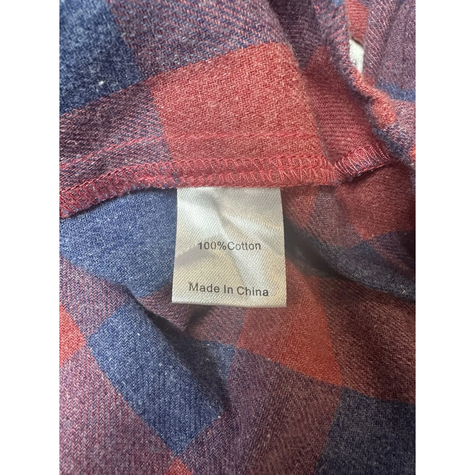 Tuckernuck Saranac Red Blue Buffalo Check Flannel Puff Shoulder Button Shirt L - Image 5