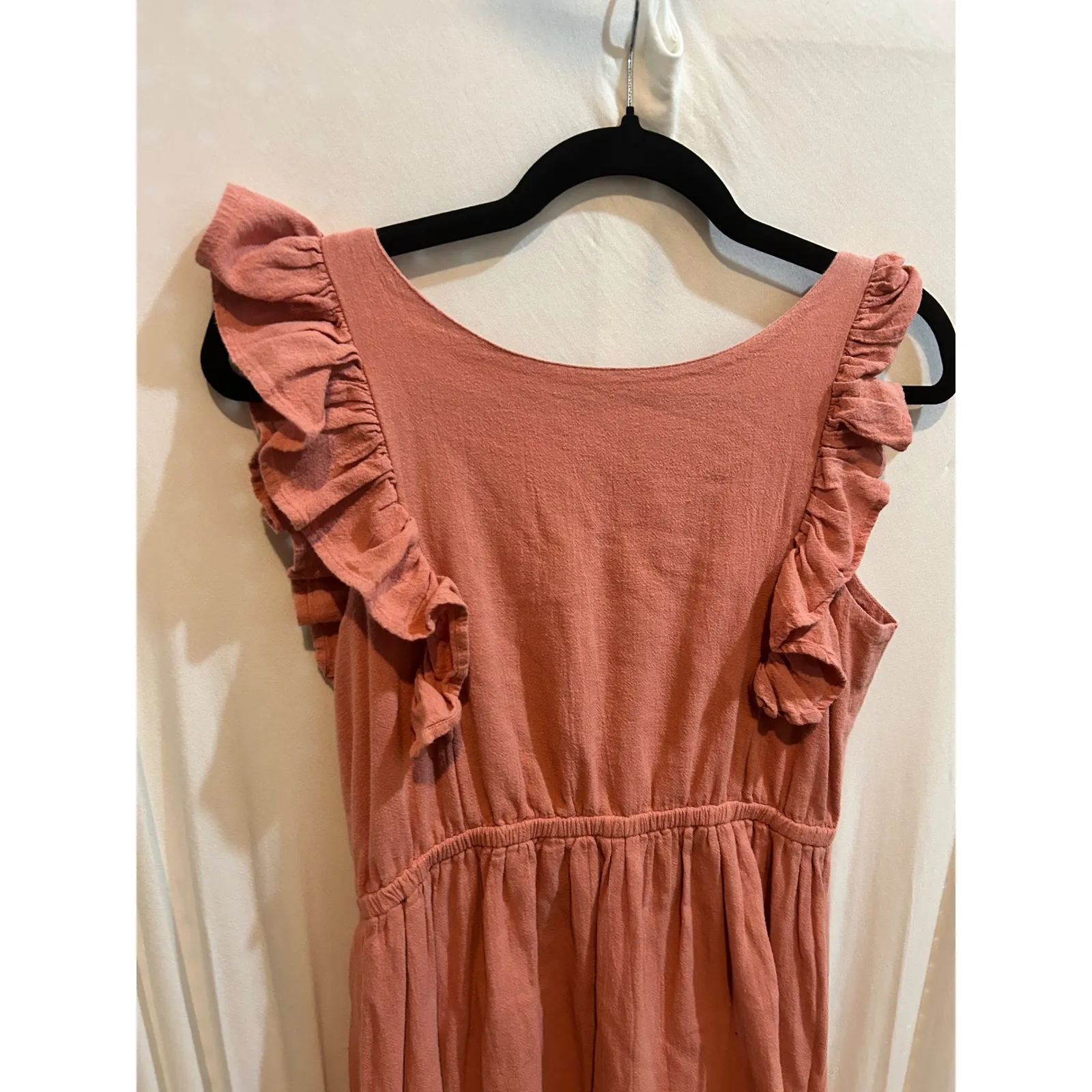 ba&sh Women's Ruffle Sleeve Midi Dress V-Neck Sleeveless Casual Pink‎ Medium - Image 5
