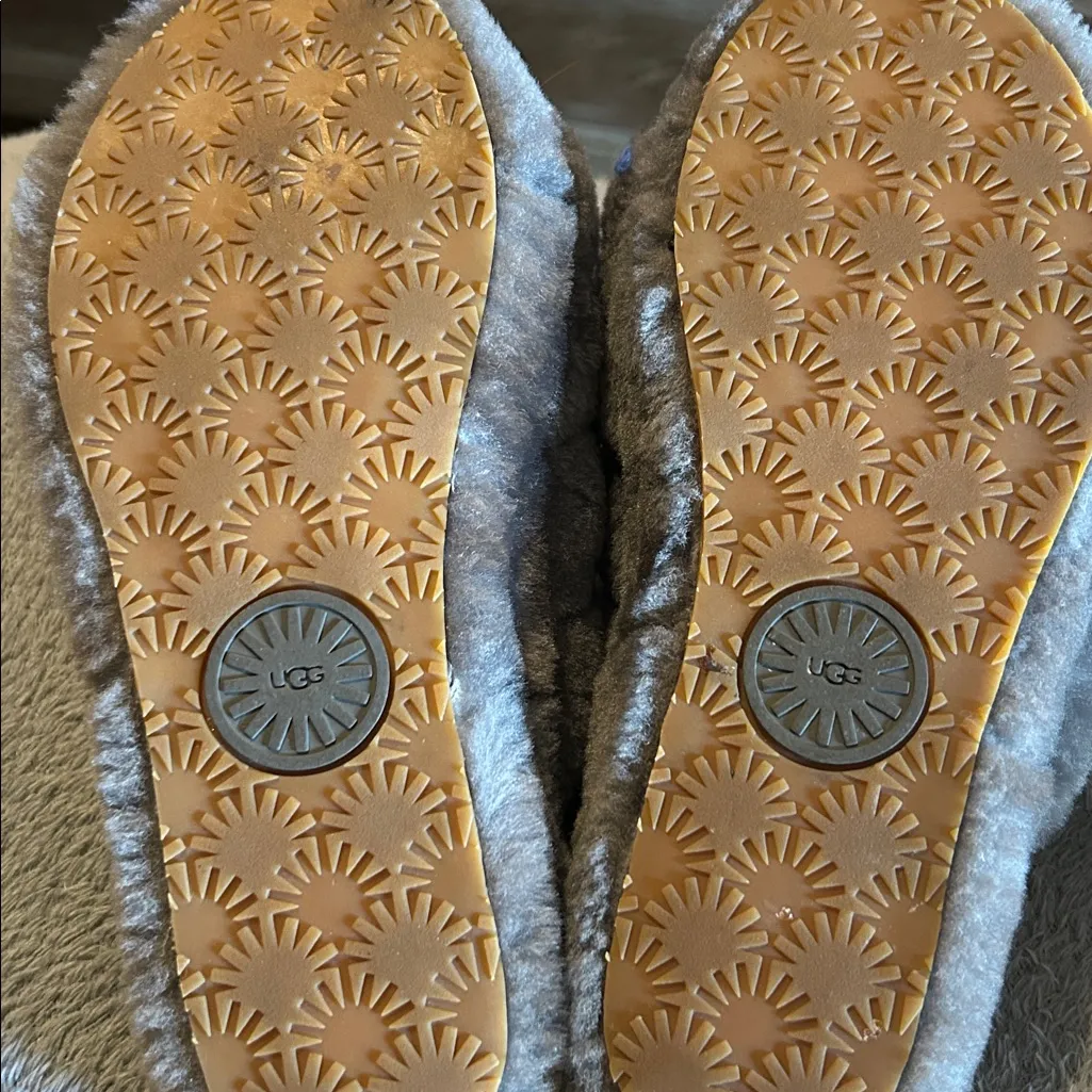 UGG Charcoal Fluffy Slippers - Image 5