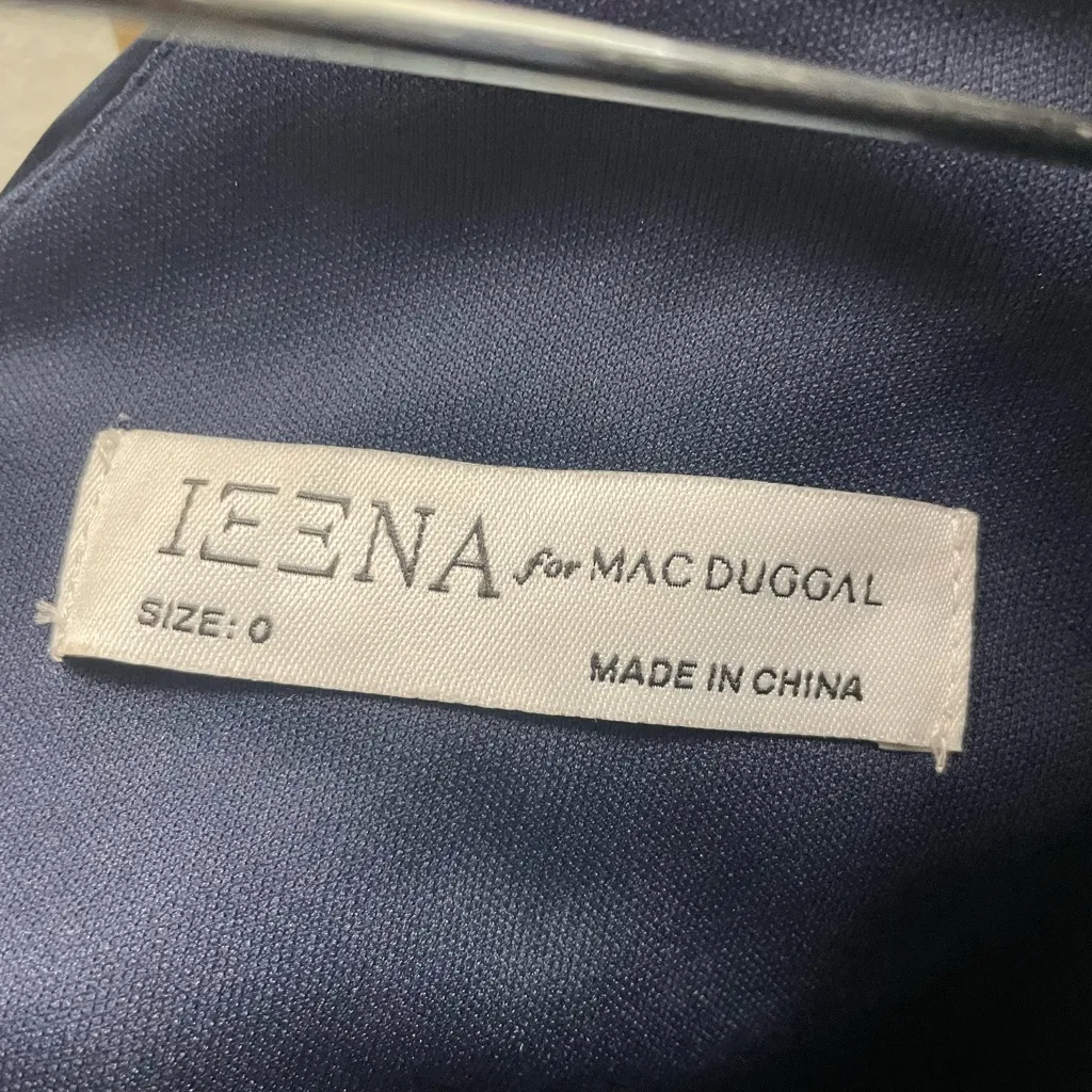 New! Mac Duggal One Shoulder Ruffle Hi-Lo Gown in Midnight‎ Sz 0 $398 #49527 - Image 7