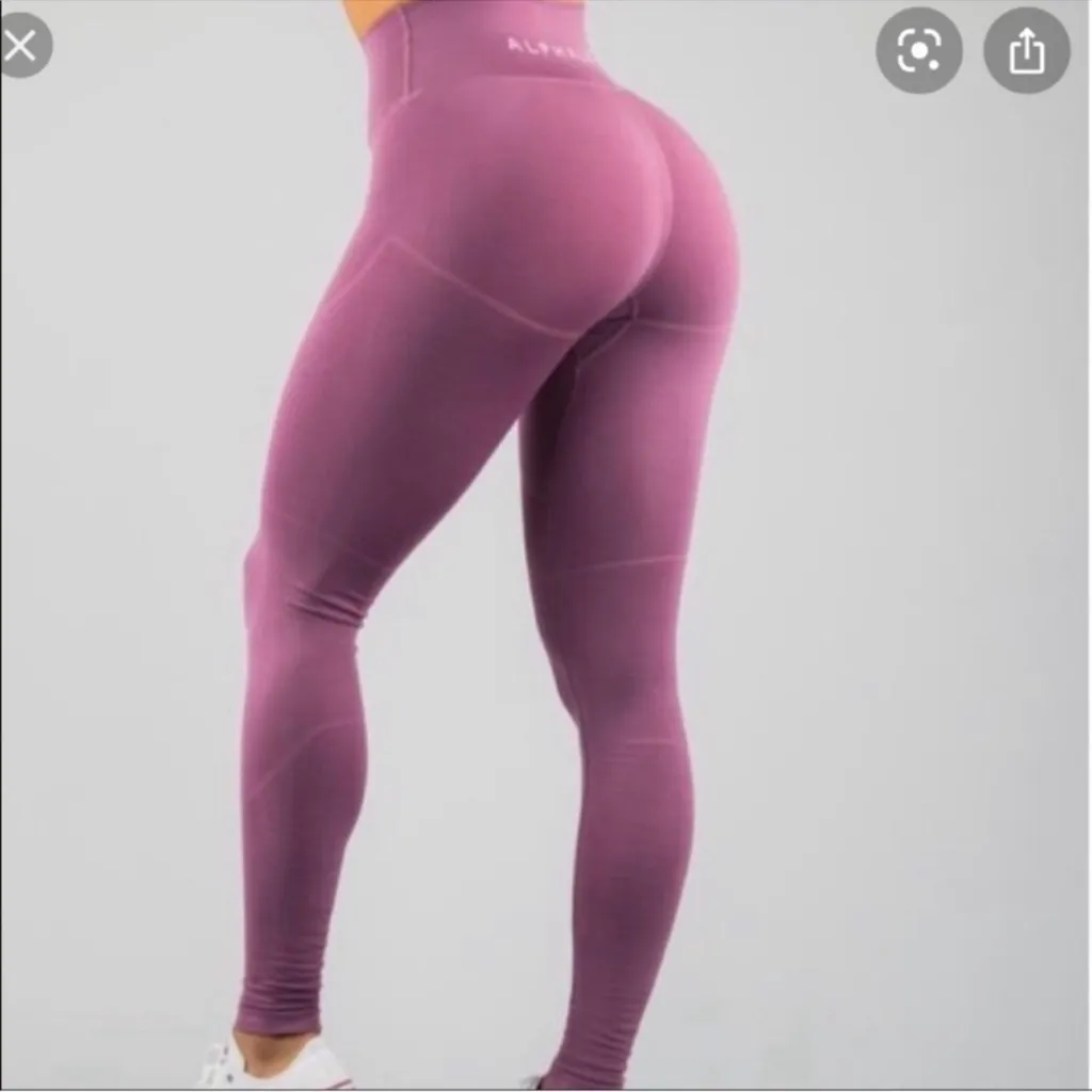 Alphalete OG Revivals RARE Logo Tummy Control Butt Lift High-Waisted Leggings S - Image 4
