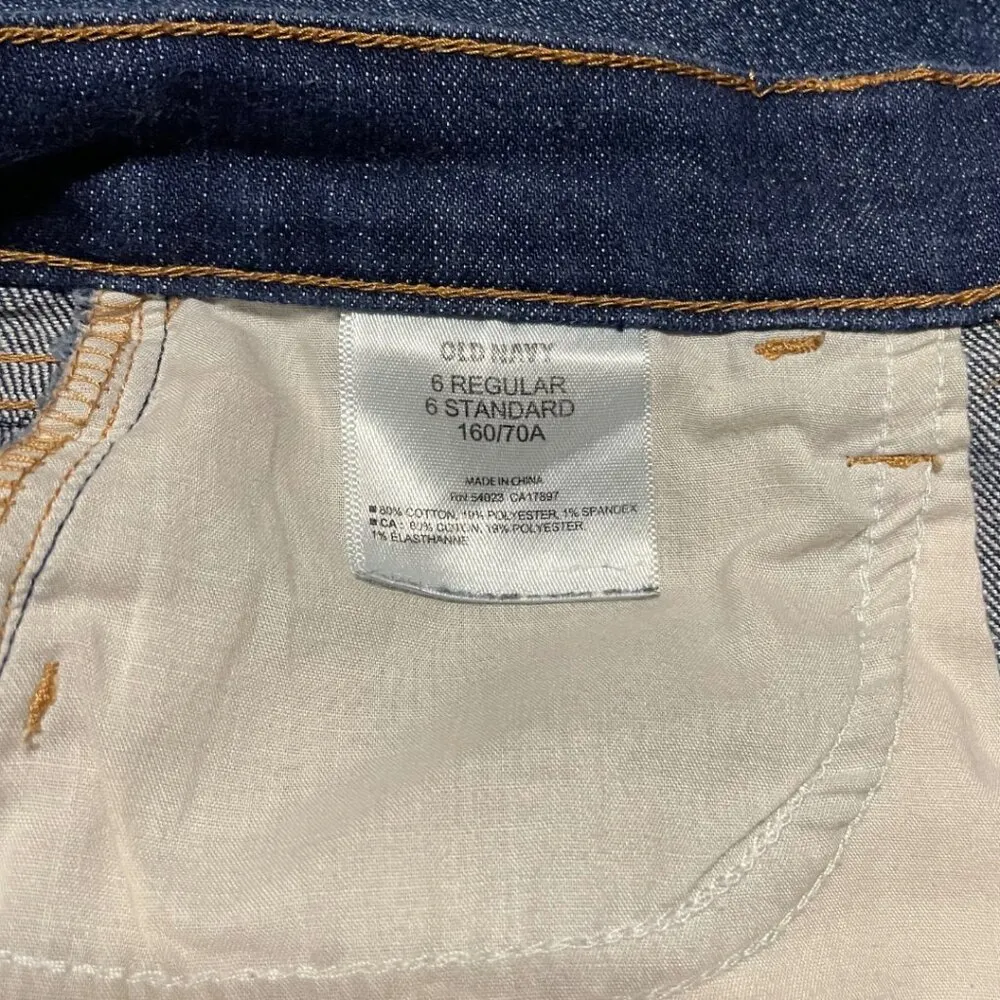 Old Navy Dark Wash Denim High Rise Bermuda Shorts Women's Size 6 - Image 6