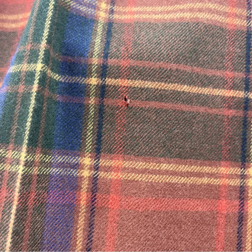 Vintage 80s Orange Brown Blue Plaid Culotte Shorts Wool High Rise Size 12 *Read - Image 15