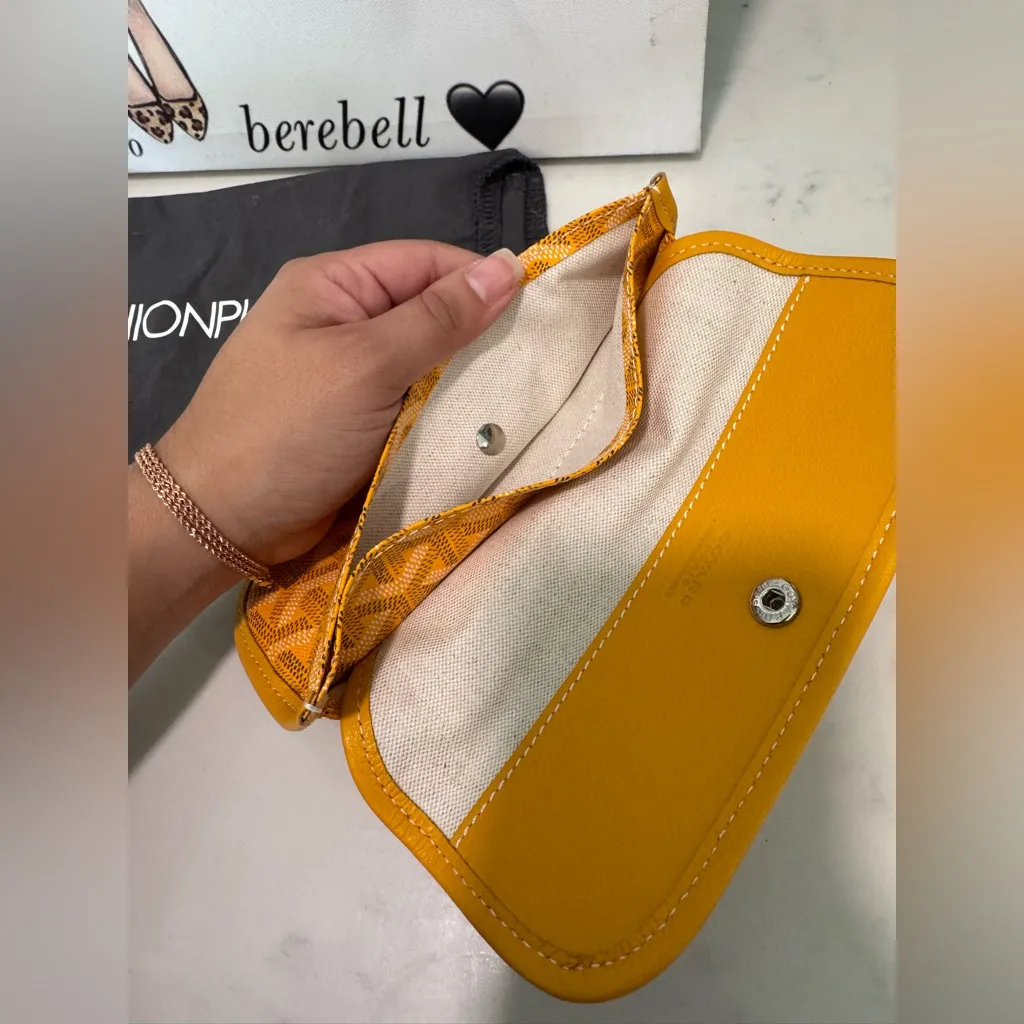 Goyard Orange/yellow Goyardine pouch  Patterned Wallet - Image 7