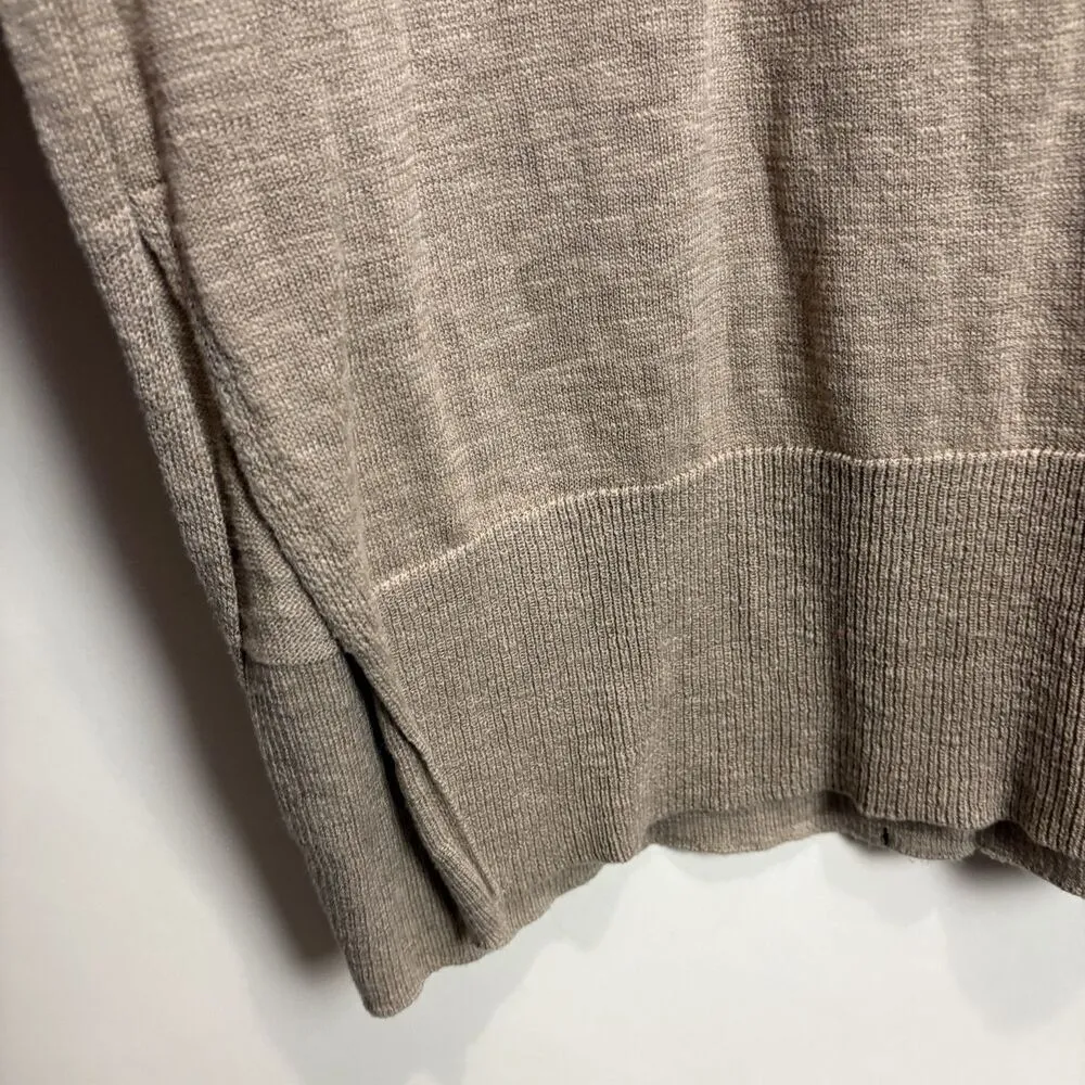 By Together Sweater Tee Dress Women Medium Tan Midi Knit V-neck Feminine Granny - Image 4