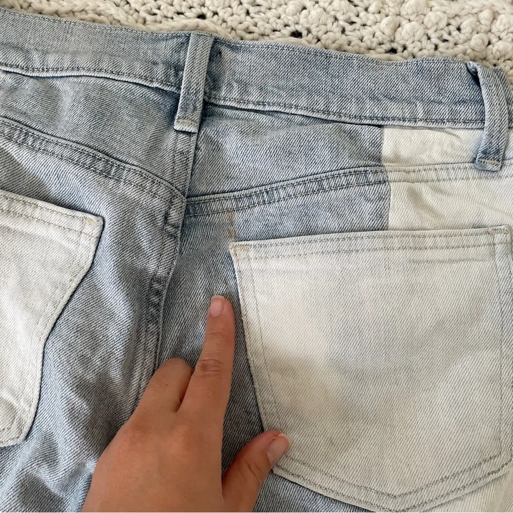 Gap Two Tone High Waisted Straight Leg Denim Jeans Light/Medium Wash (Size 26) - Image 8