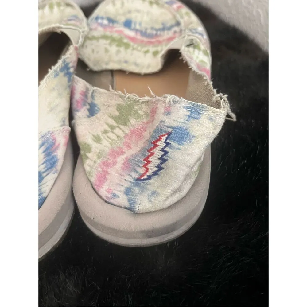Sanuk Donna X Grateful Dead Women's Slip On Flats Size 11 Tie Dye Surfer Shoes - Image 4