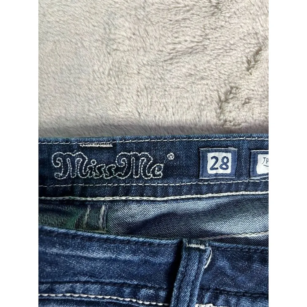 Miss Me Women's Bootcut Jeans Size 28 Blue Bling Embellished Mid Rise - Image 5