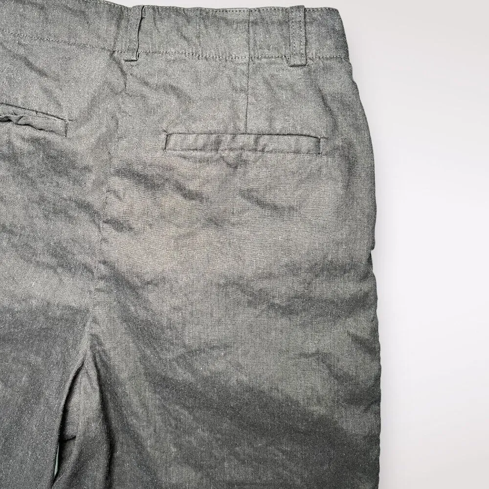 High-Waisted Linen Blend Shorts Size 2 - Image 6