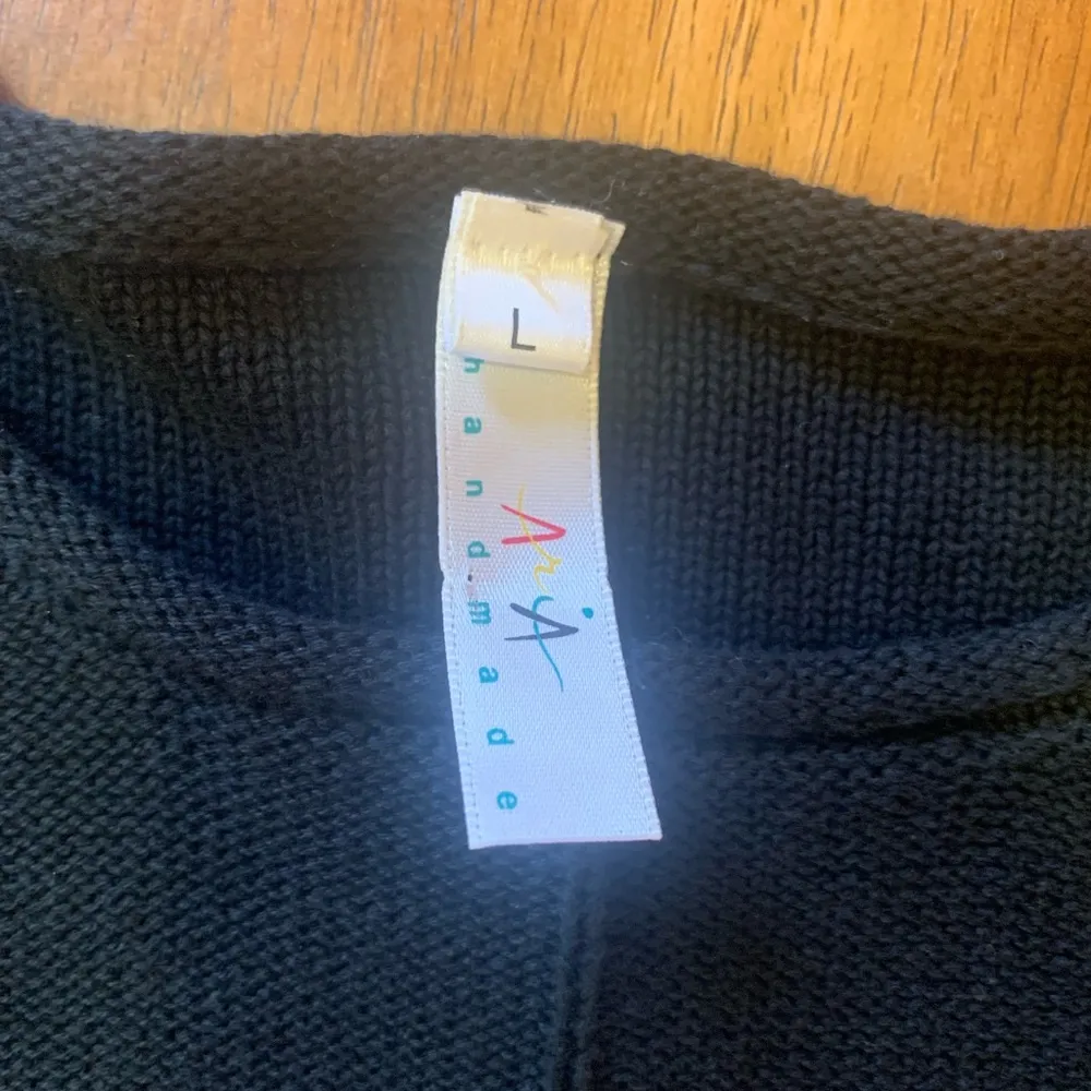 Aria Handmade babydoll tunic women’s large black gray green Boho Lagenlo… - Image 2