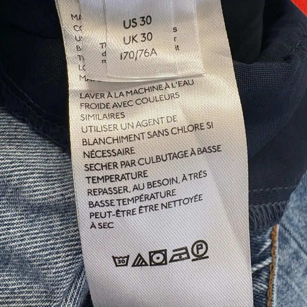 Free People We The Free Distressed Straight Leg Jeans Medium Wash 30 - Image 5