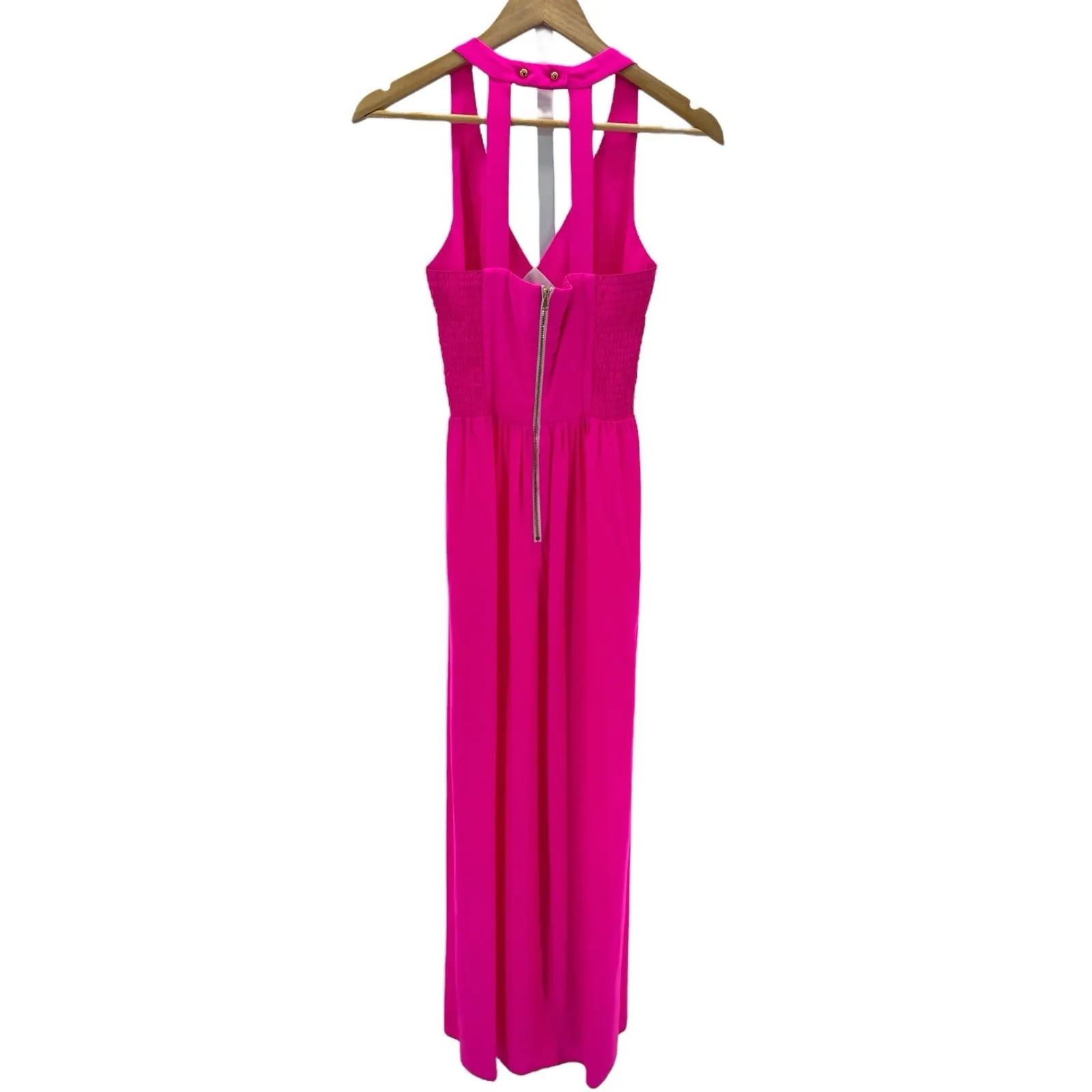 Amanda Uprichard Silk Maxi Dress Pink Strappy Backless S Luxury  Resortwear‎ - Image 4