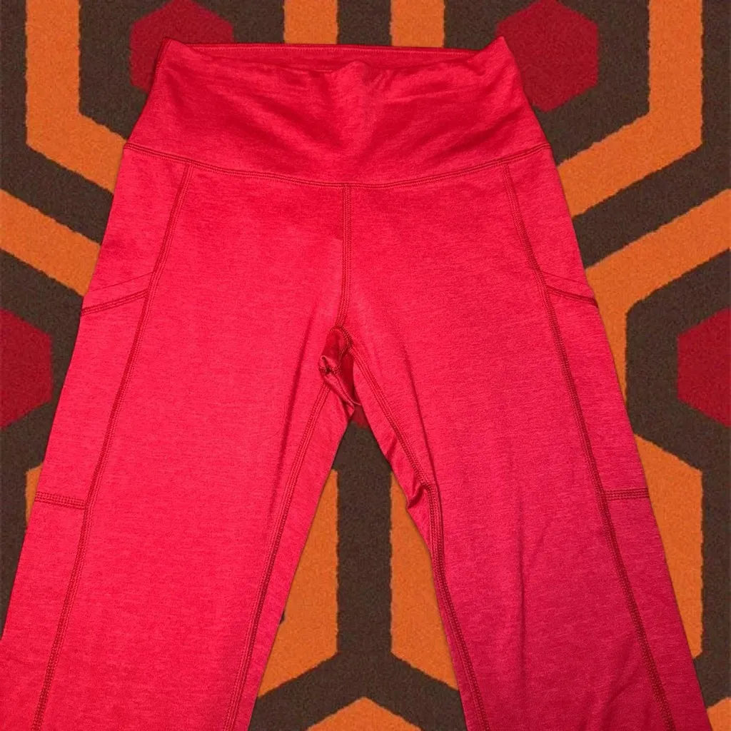 Aerie Women’s High-Waisted Yoga Activewear Bright Red Leggings - Image 5