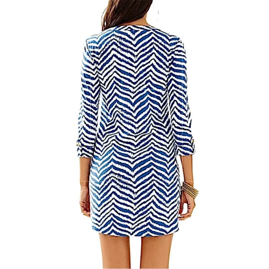 Lilly Pulitzer Rossmore Midi T-Shirt Dress Blue Stripe Zebron, Size small - Image 2