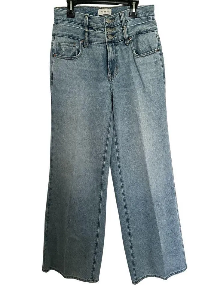 Pacsun Eco Medium Indigo Double Waistband Mid Rise Baggy Jeans Size 26 - Image 8