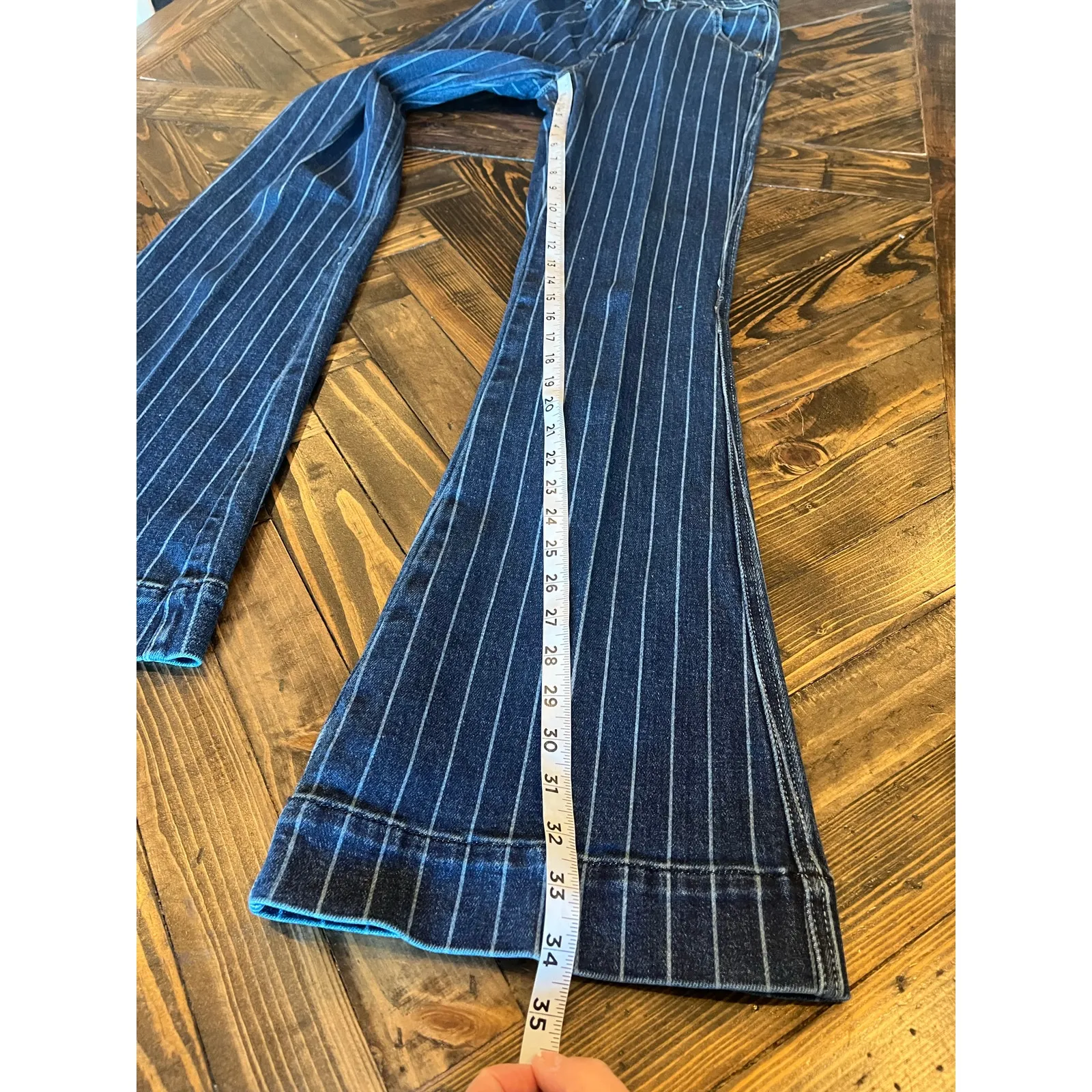 Rock & Roll Cowgirl High Rise Trouser Jeans Women 26x34 Western Aztec Boho Flare - Image 5