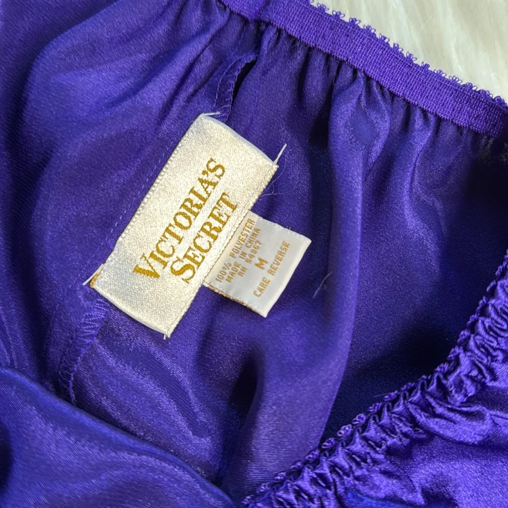 Victoria's Secret Vintage Purple Satin Pajama Shorts Set - Image 7